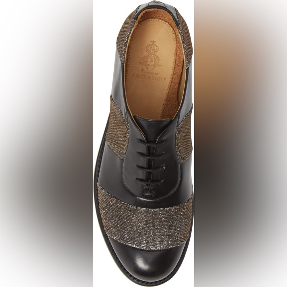 The Office of Angela Scott Mr. Smith Stripe Oxford In Black Metallic - Picture 13 of 13